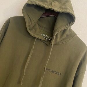 Pit Boss (Grills) Vertical Flag Hoodie—Army Green Unisex XL